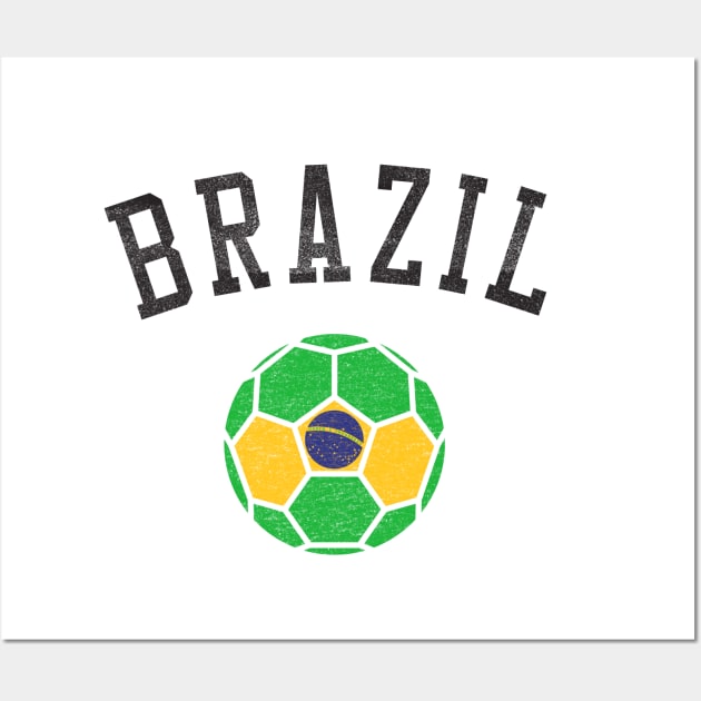 Brazil Soccer Team Heritage Flag Wall Art by ryanjaycruz